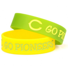 1 Inch Debossed Filled Color Rubber Wristbands